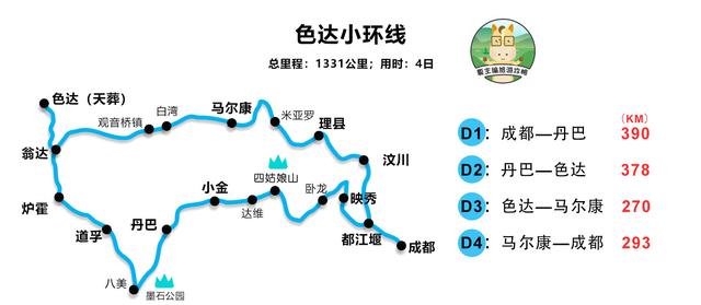 川西旅游大环线和小环线，自驾路书、住宿地、路况说明