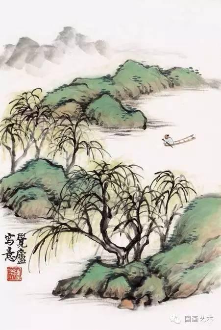 二十种山水画技法，图文示范山水画设色技法