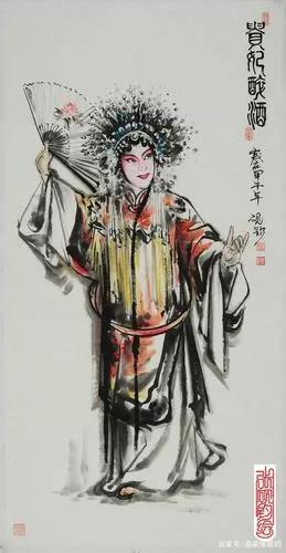 名家水墨京剧人物画，经典画作之活灵活现的京剧人物欣赏