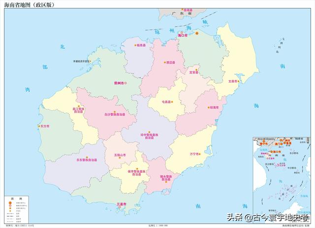 海南地图高清版大图，海南省十八个市县的地图（《中国各省份高清版大图》组图）