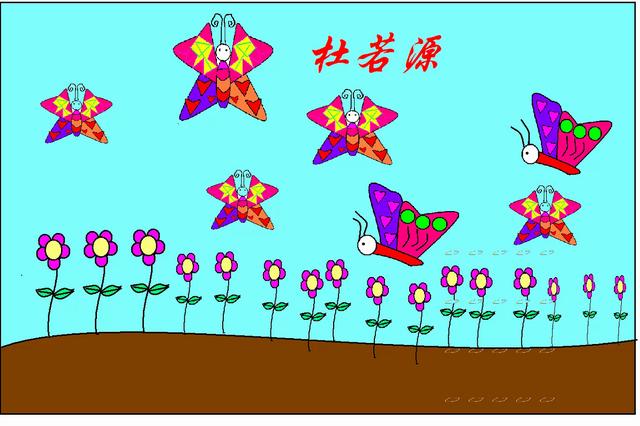 好看的蝴蝶绘画作品，漂亮的蝴蝶学生画图作品