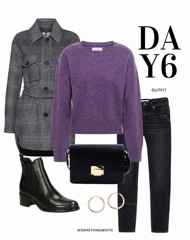 温柔蓝和优雅紫，紫色宽松毛衣怎么搭配才好看