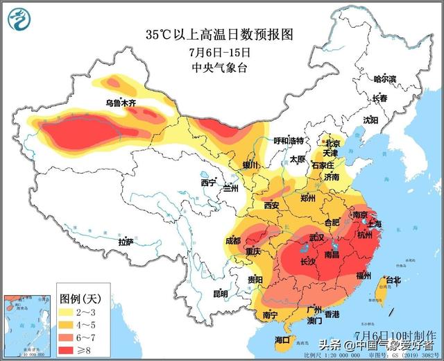梅雨的天气条件，大范围高温伏旱笼罩南方7省