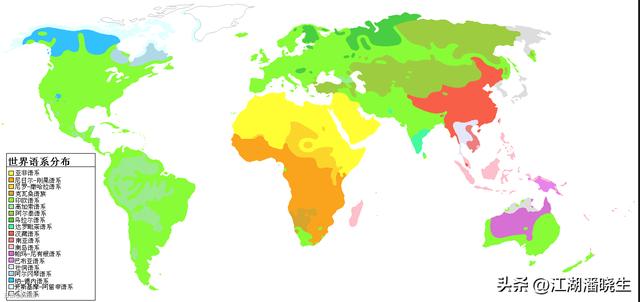 世界语言分布图，全球语系划分图