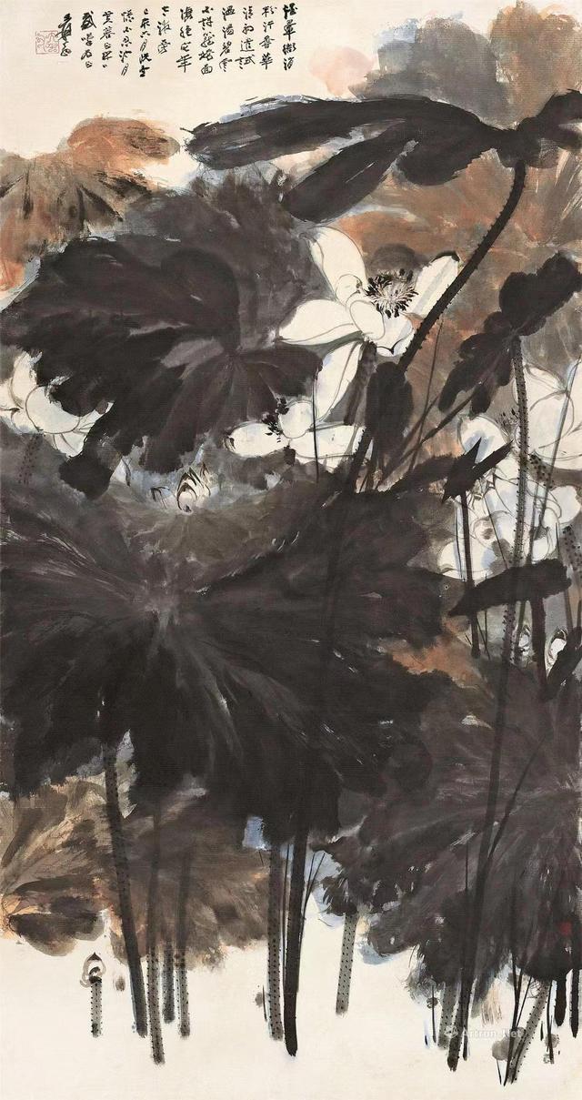 禅意写意荷花200幅，大千居士荷花图赏析