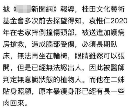 袁惟仁晚年生活，53岁袁惟仁成植物人