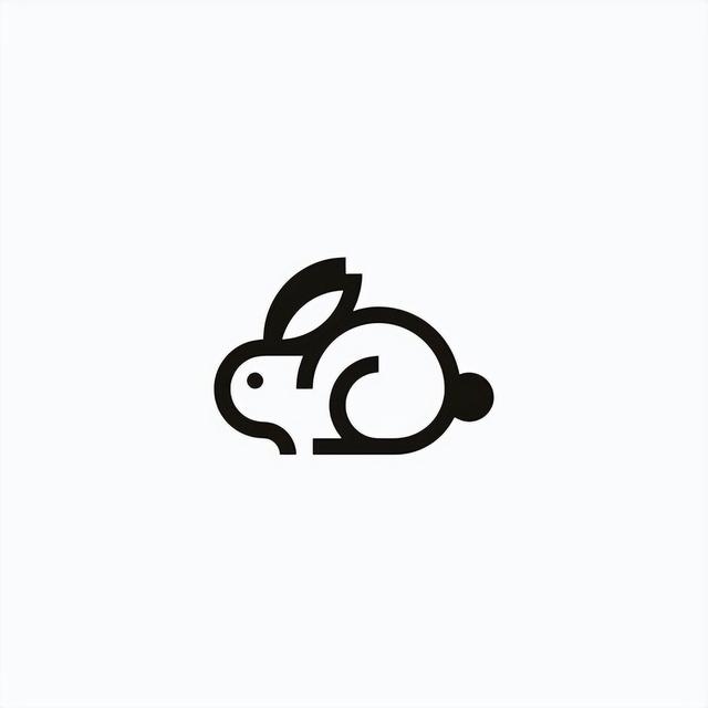 关于兔子元素logo图形设计，一组灵动的兔子元素标志设计