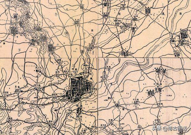 临汾地区地图全图，临汾市各县地理分布（山西临汾及周边二十县1938年高清地图）