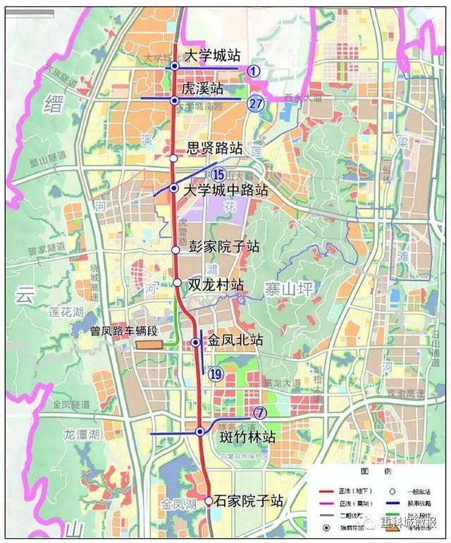 地铁17号线最新线路图，17号线未来科学城地铁换乘图（走天鹅湖大道、军山新城...）