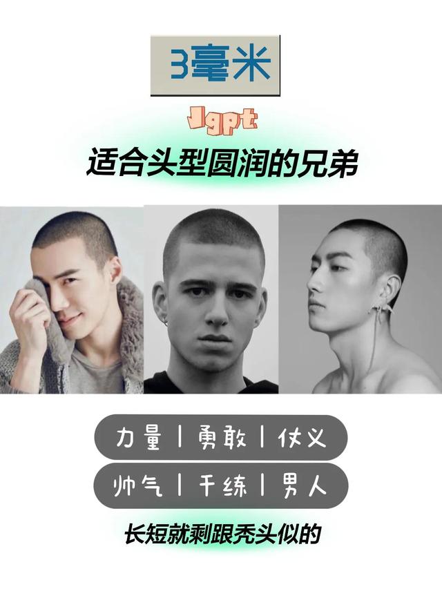 圆寸头发型图片，适合圆寸头的穿搭