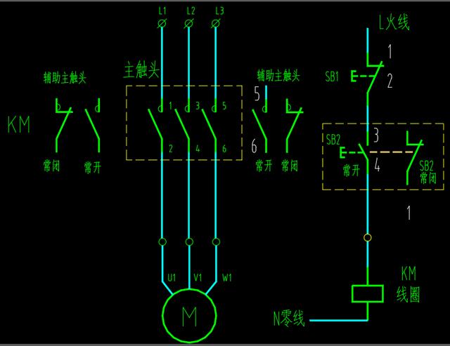交流接触器启动暂停按钮开关接线，交流接触器控制电路讲解