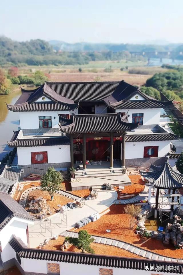 中式四合院效果图，现代中式四合院户型图