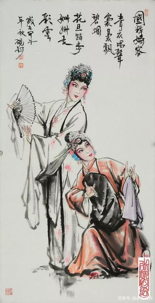 名家水墨京剧人物画，经典画作之活灵活现的京剧人物欣赏