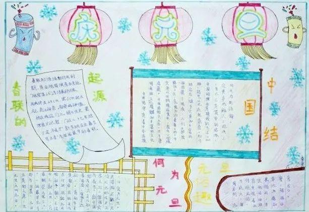 关于元旦的手抄报，元旦节的手抄报大全漂亮（元旦佳节手抄报模板简单）