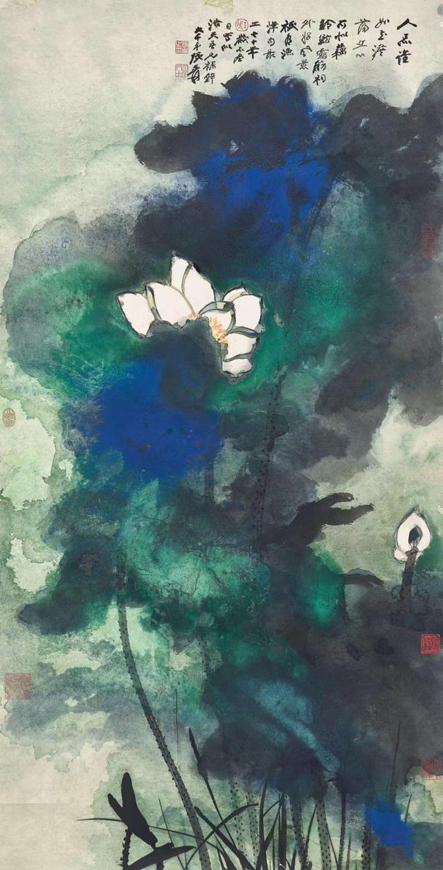 禅意写意荷花200幅，大千居士荷花图赏析