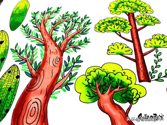 儿童植树节保护环境绘画，植树节主题男孩女孩插画免抠图
