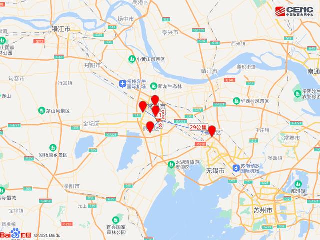 江苏常州4.2级地震，江苏常州市天宁区发生4.2级地震