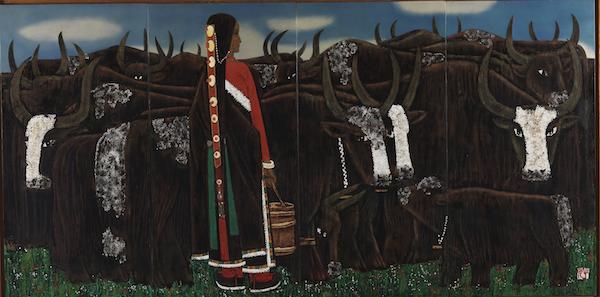 第五届全国美术展漆画作品，入选全国美术作品展……