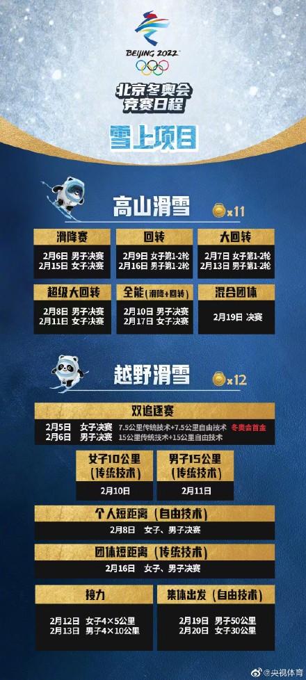 2014冬奥会赛程，2022北京冬奥会赛程安排表（北京冬奥会最终版赛程）