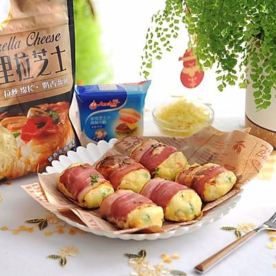 芝士培根鸡蛋卷做法，零失败土豆培根芝士卷