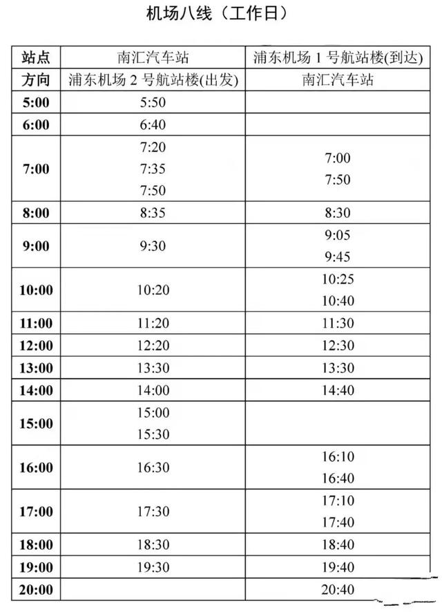机场巴士时刻表查看，这份最新机场巴士时刻表给你准备好了