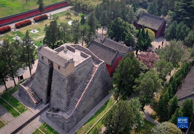 登封嵩岳寺塔立面图教程，天空之眼瞰登封