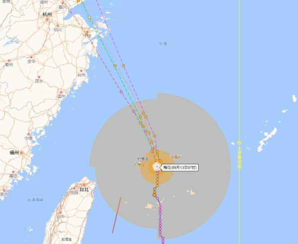 2022年第12号台风梅花路径，重回强台风级台风