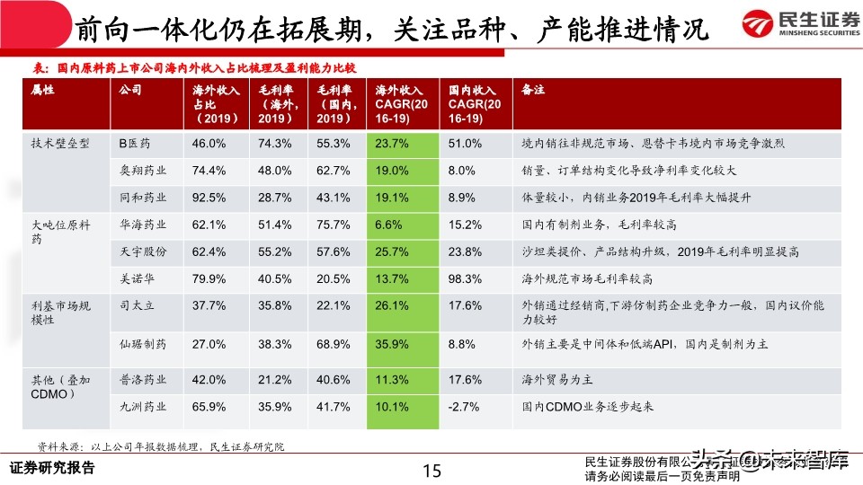 特色原料药行业专题报告：API行业生态演绎认识