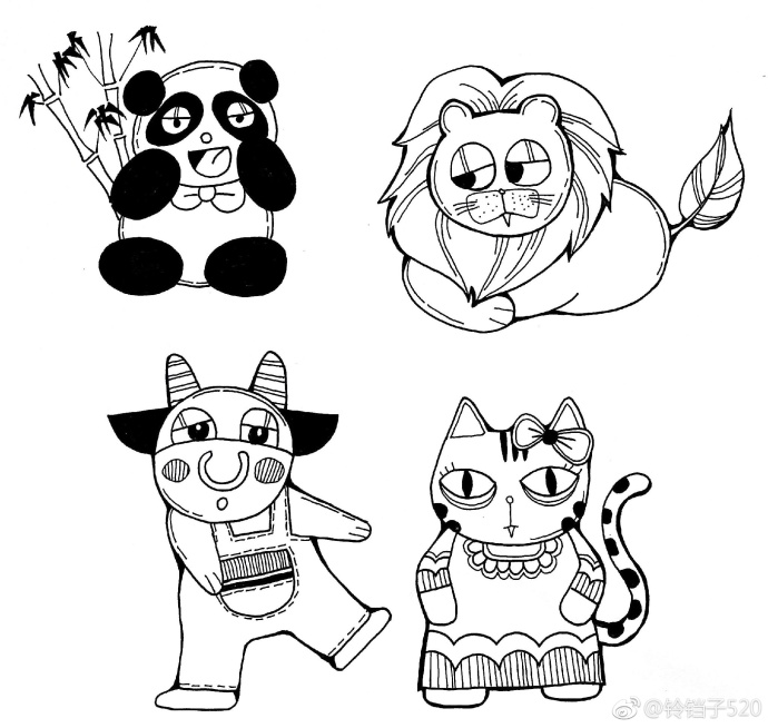 熊猫简笔画图片大全 熊猫简笔画可爱