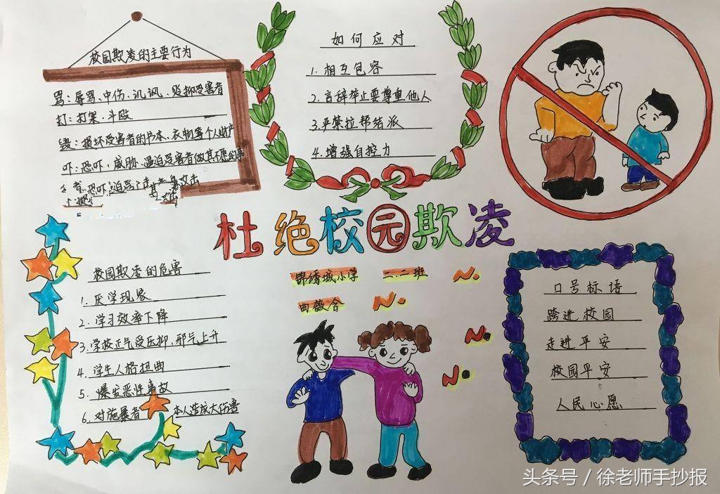 防校园欺凌手抄报 校园欺凌手抄报 简单