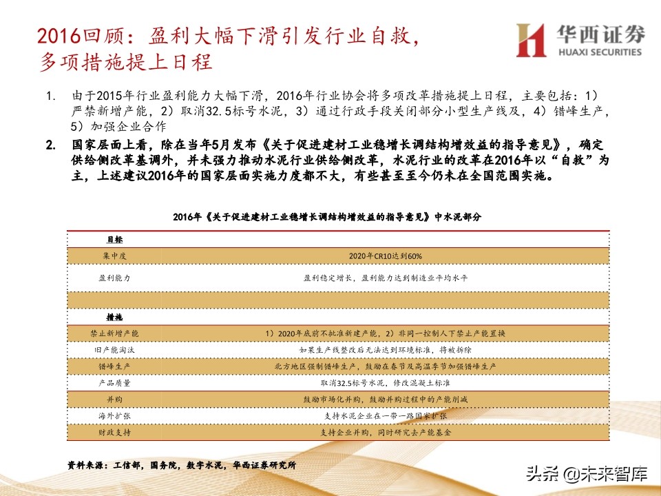 水泥行业5年复盘及未来展望：集中度提升，价格中枢持续走高