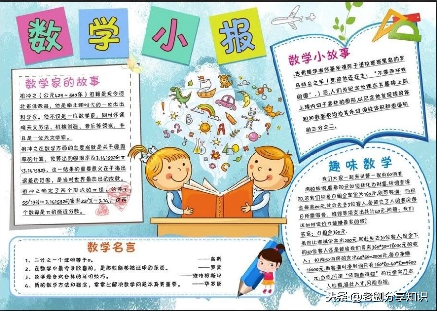 数学手抄报名人名言小学