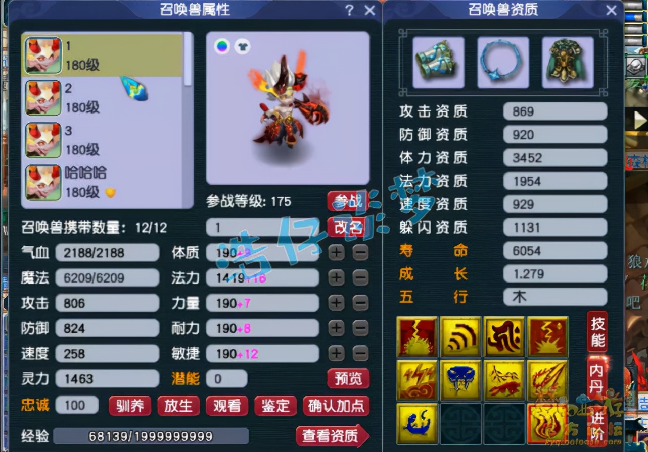 梦幻西游：175超强服战盘丝愤怒6特技，5技能谛听堪称单挑神器