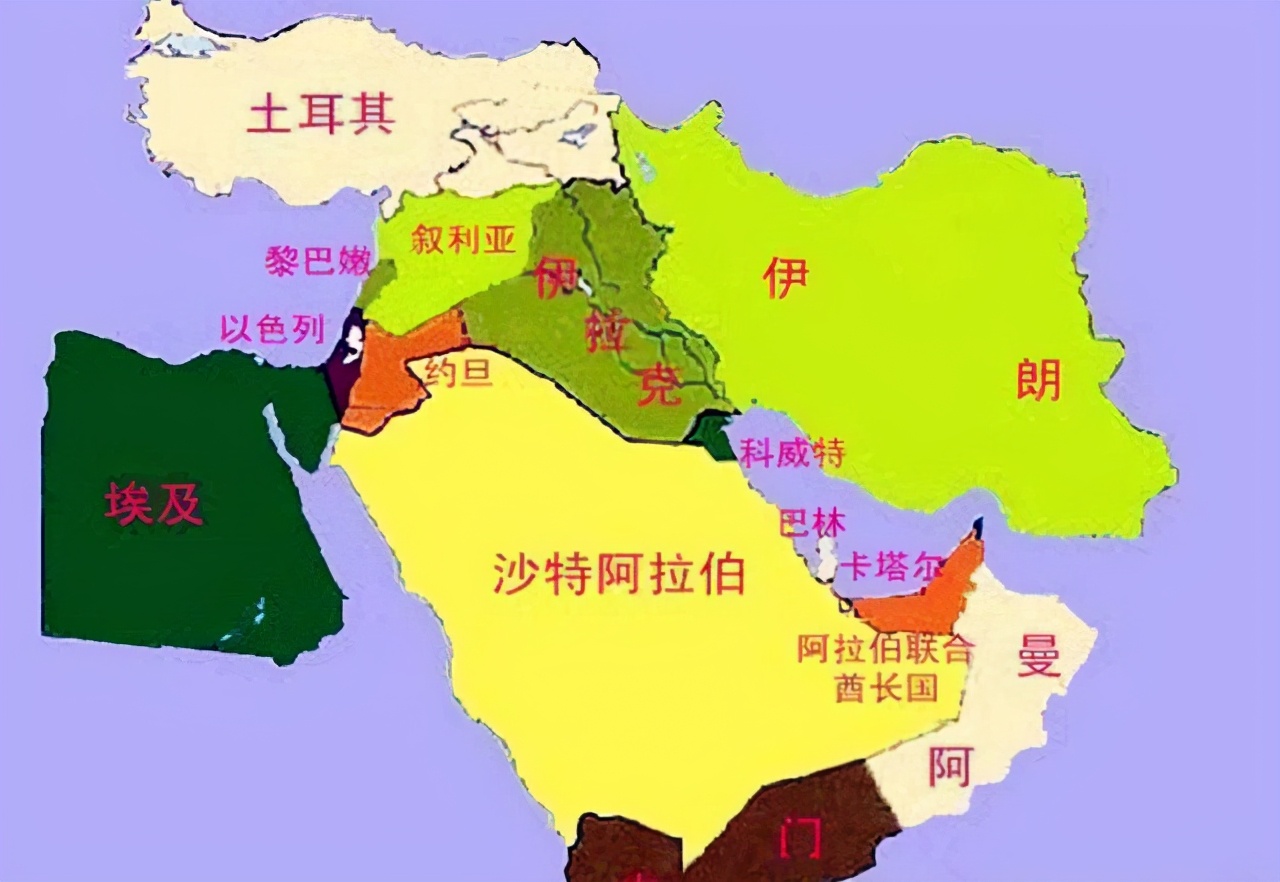 世界地图中东中东国家军力排名土耳其第一埃及第二以色列能排多少