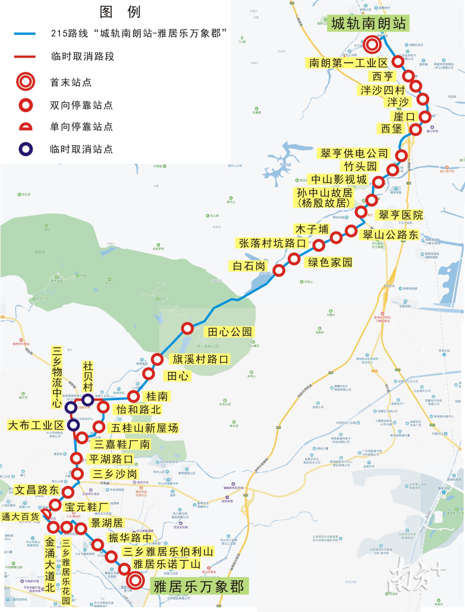 215路公交车路线 215路公交路线图