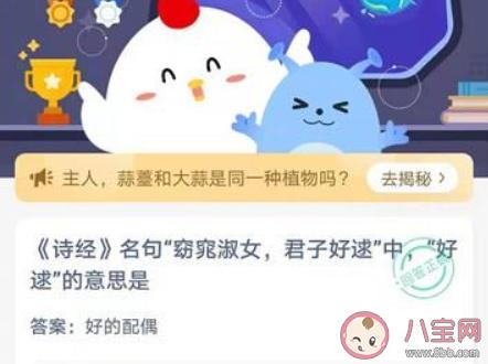 窈窕淑女君子好逑 《蒹葭》古诗
