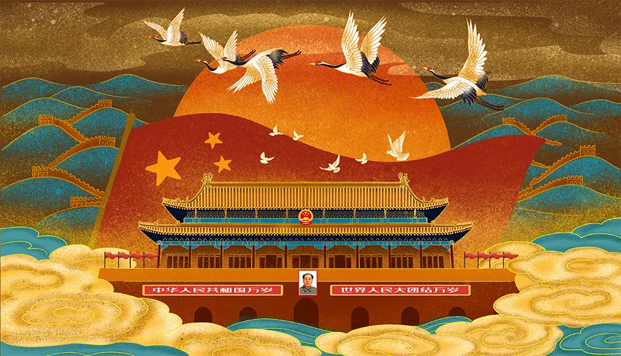 天安门简笔画 10一15岁画天安门