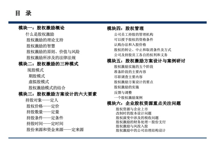 股权激励与股权结构设计超强手册（130页PPT）