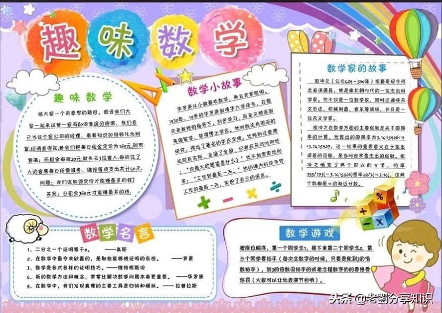 数学手抄报名人名言小学