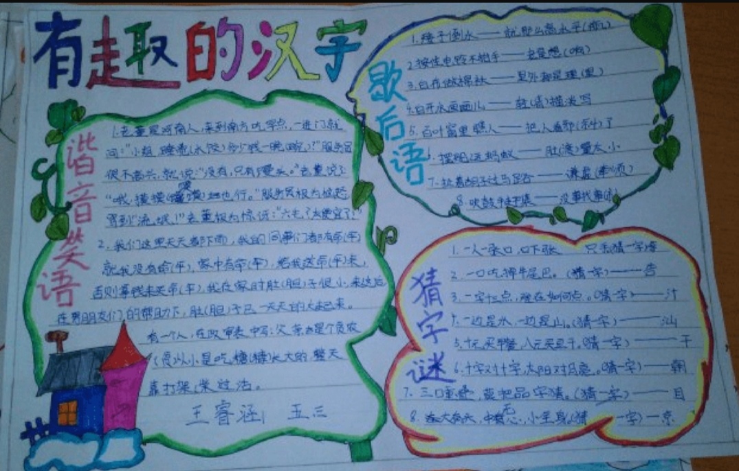 汉字的手抄报 关于汉字的手抄报