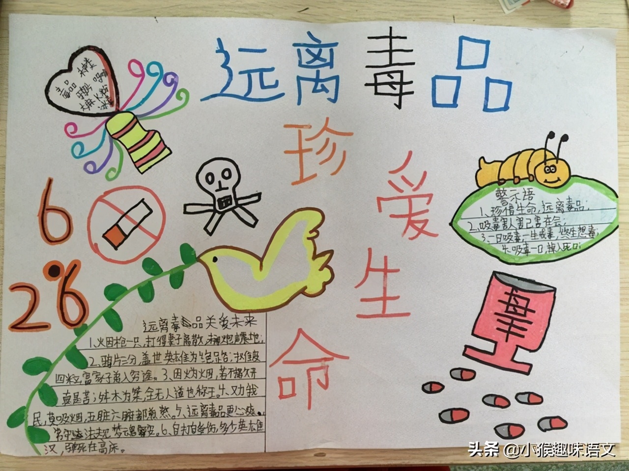禁毒手抄报内容 禁毒手抄报一等奖