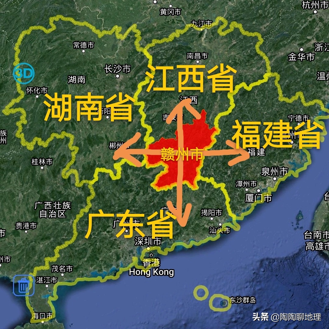 江西省赣州市地图 赣州市区域划分图