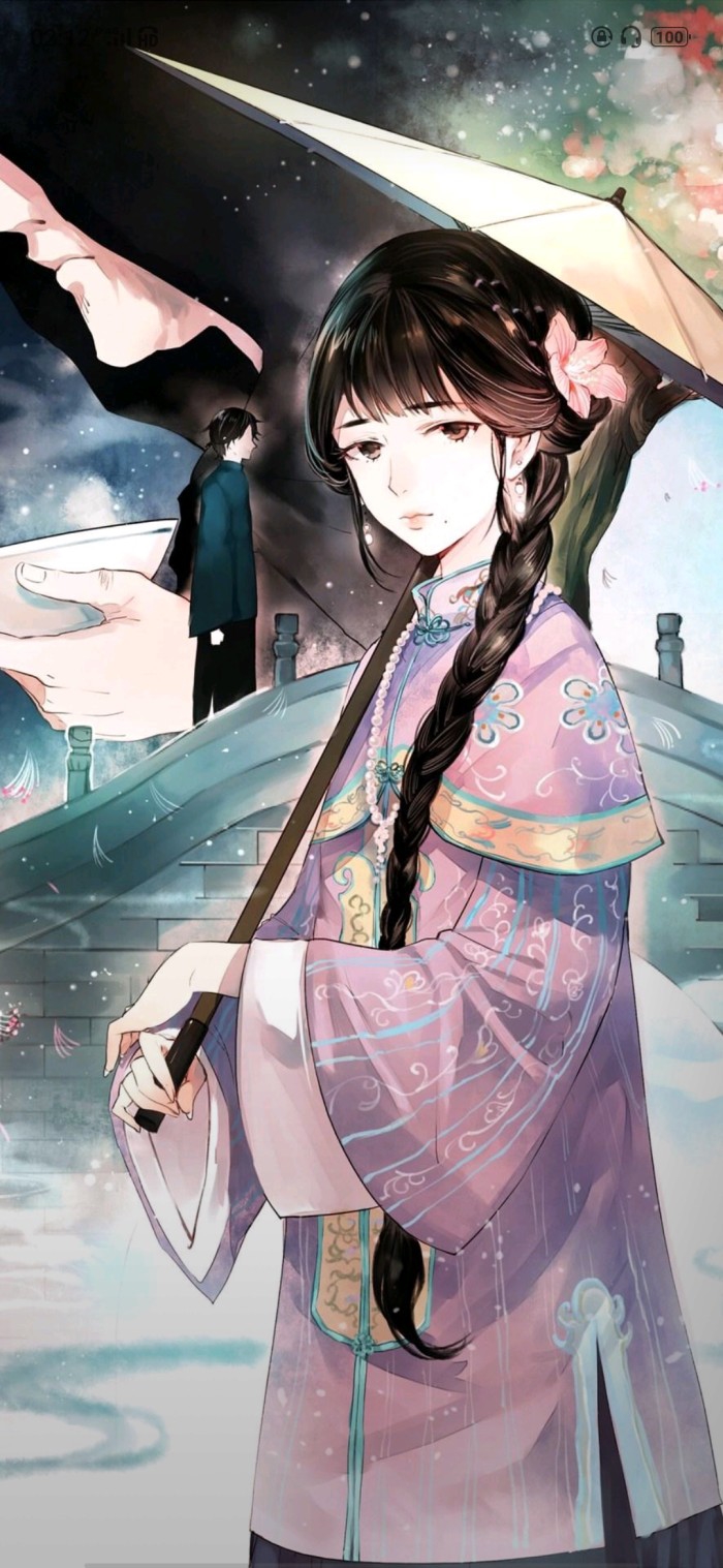 手绘古风美人手机桌面背景壁纸锁屏:有美一人,清扬婉兮,来看看