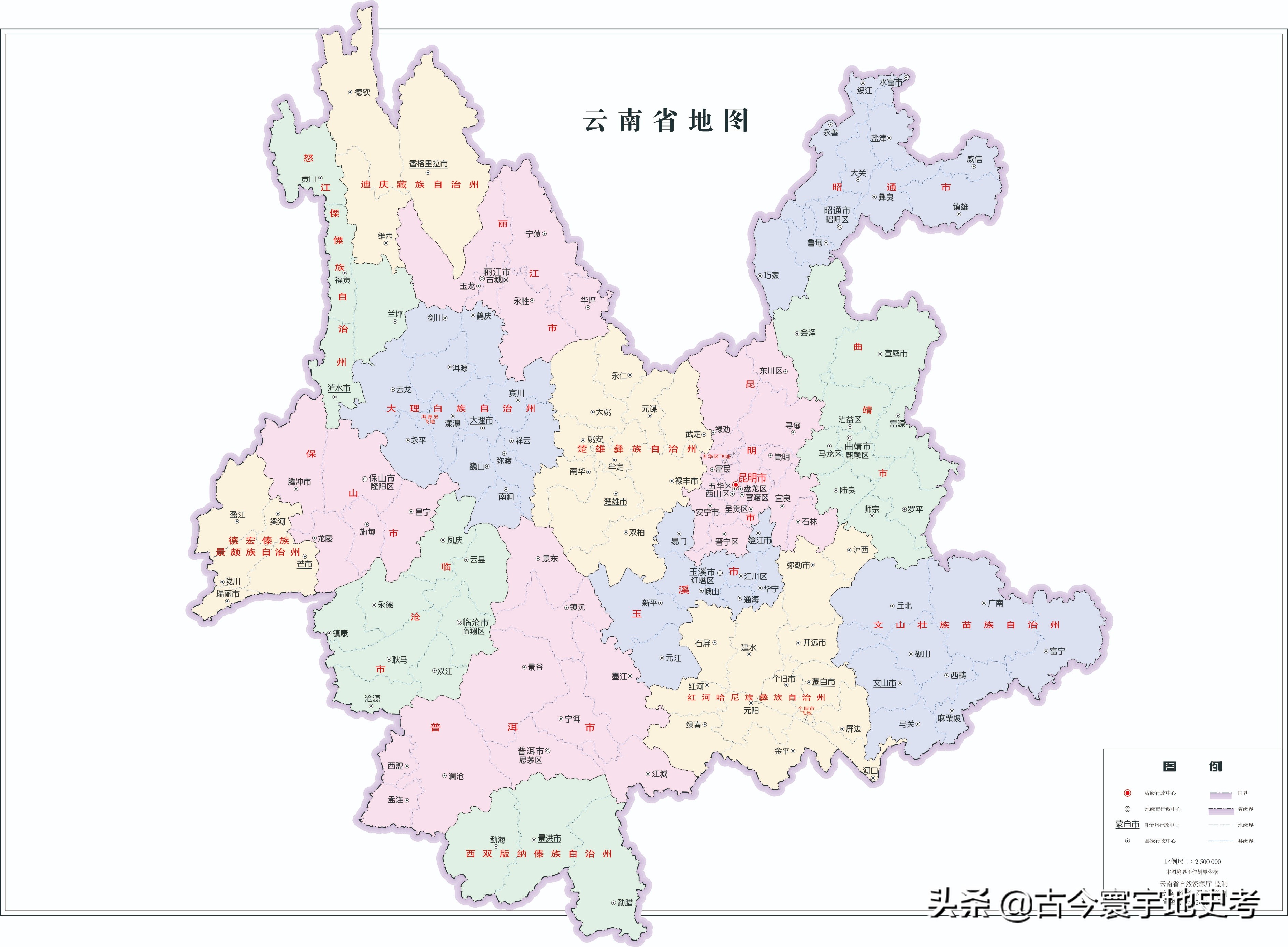 云南旅游地图 云南旅游7天最佳路线