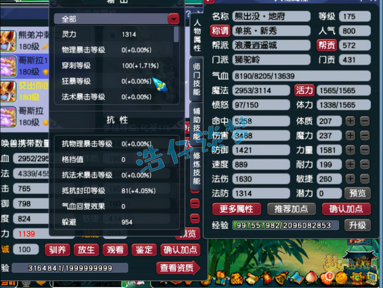 梦幻西游：175顶级狮驼岭，4件穿刺装备加身，罕见铠甲竟单加61力