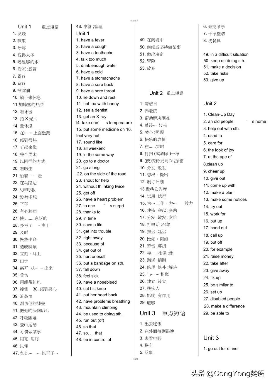 八年级下册英语 八年级下册英语笔记