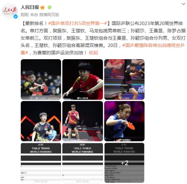 乒乓球世界排名 世界公认乒乓球第一人