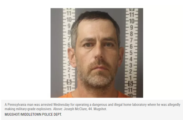 “为世界末日做准备”，美国男子在家里制造军用级炸药后被逮捕-私自制造炸药要判多少年