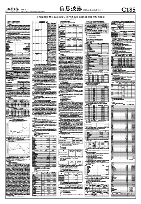上投摩根双息平衡混合型证券投资基金2019年半年度报告摘要-上投双息平衡基金净值