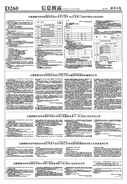 安徽聚隆传动科技股份有限公司关于部分董事辞职暨选举董事的公告-上海聚隆电子科技有限公司
